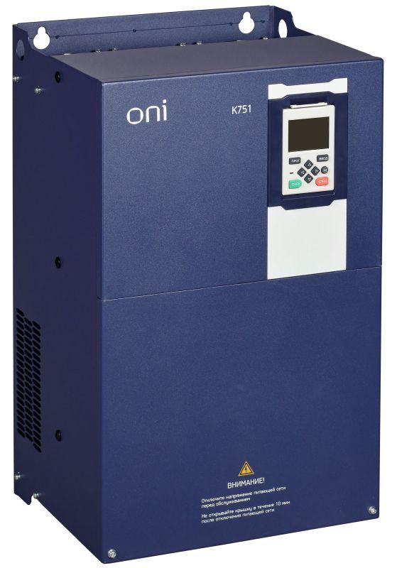 Преобразователь частоты K751 380В 3ф 55-75кВт 112-150А со встроен. тормозом ONI K751-33-5575TM