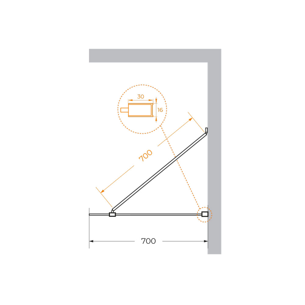 Душевая перегородка универсальная CEZARES LIBERTA-L-1-TB-70-C-Cr