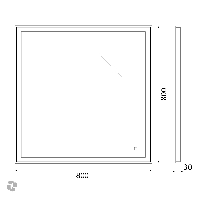 Зеркало BelBagno SPC-GRT-800-800-LED-TCH