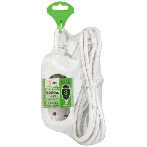 Удлинитель 2х3м с заземл. ПВС 3х0.75 UDL-10-230-E Greenline Эра Б0064947