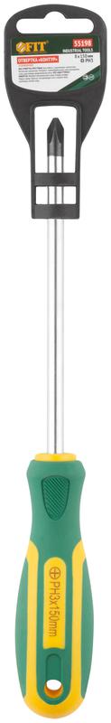 Отвертка "Контур" CrV сталь прорезиненная ручка 8х150мм РН3 FIT 55198