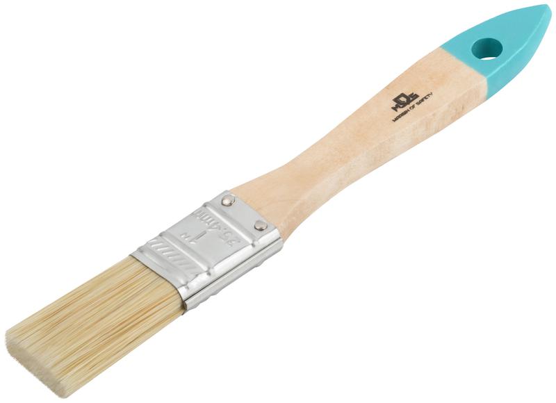 Кисть флейцевая натур. светлая щетина деревянная ручка 1дюйм (25мм) MOS 00703М