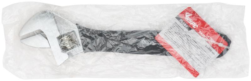 Ключ разводной 200мм (25мм) антискользящее покрытие рукоятки КУРС 70107