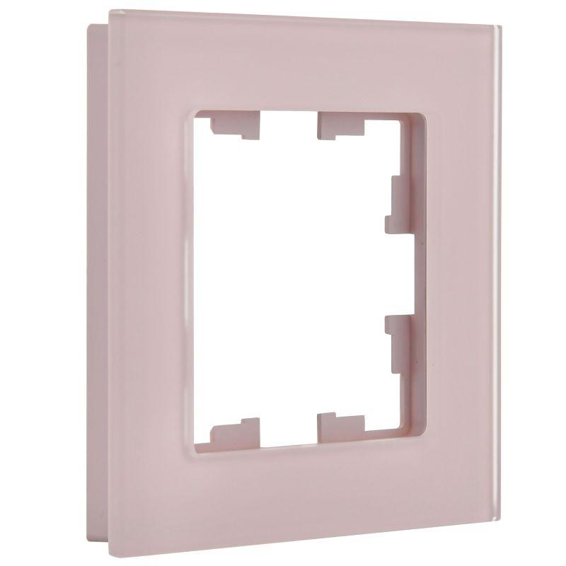 Рамка 1-м BRITE РУ-1-2-Бр стекло розовый матов. IEK BR-M12-G-31-K14