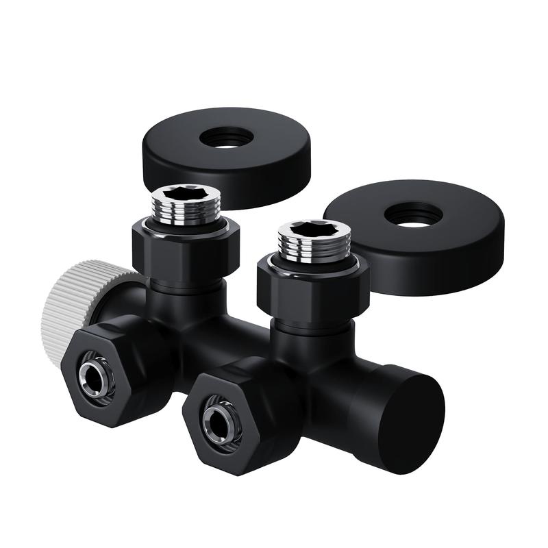 Узел нижнего подключения термостатический угловой Design Pro 15мм М30х1.5 черн. Royal Thermo НС-1646653