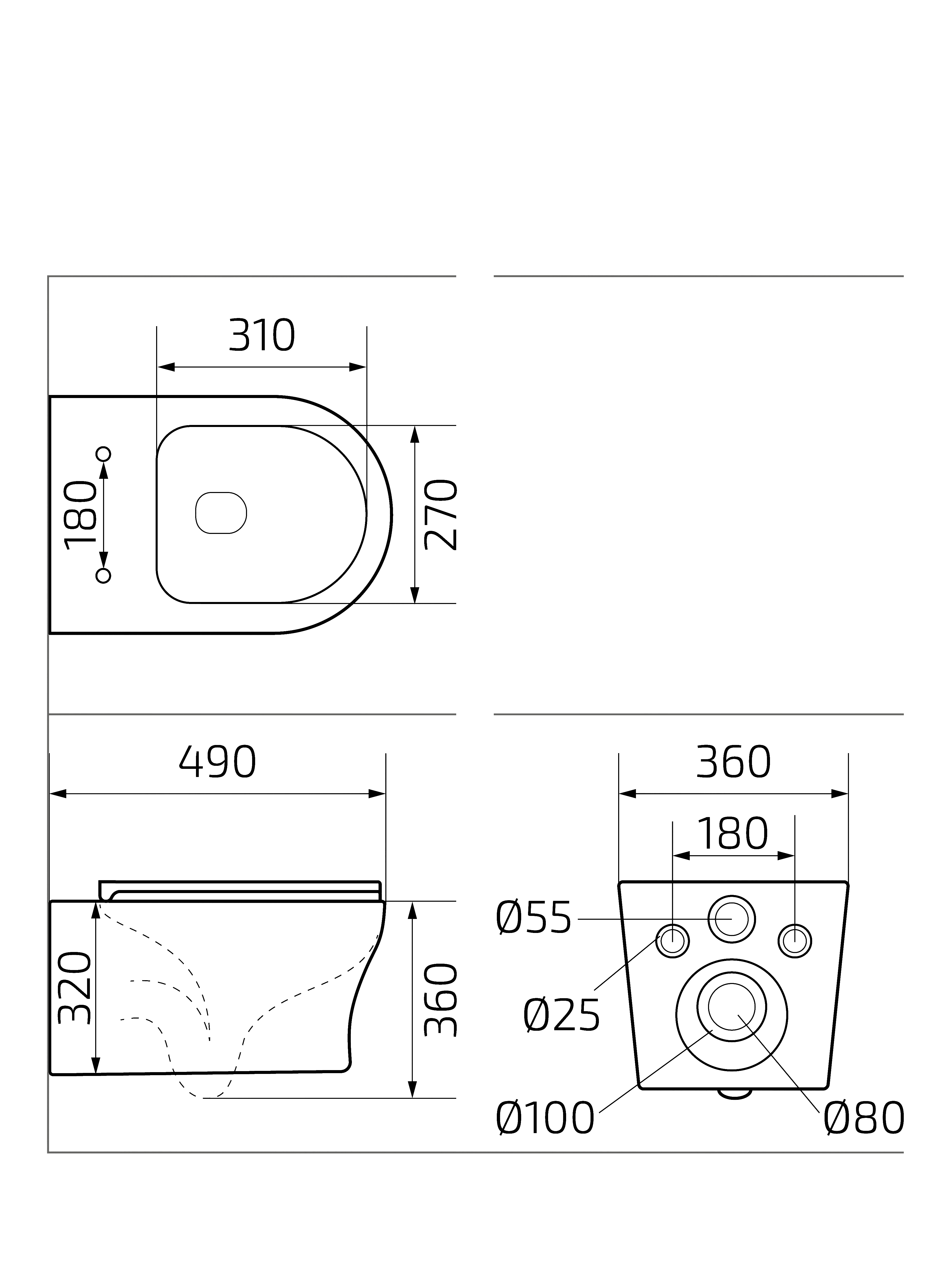Унитаз подвесной Gid Tr2101 62232Y белый 49x36x36