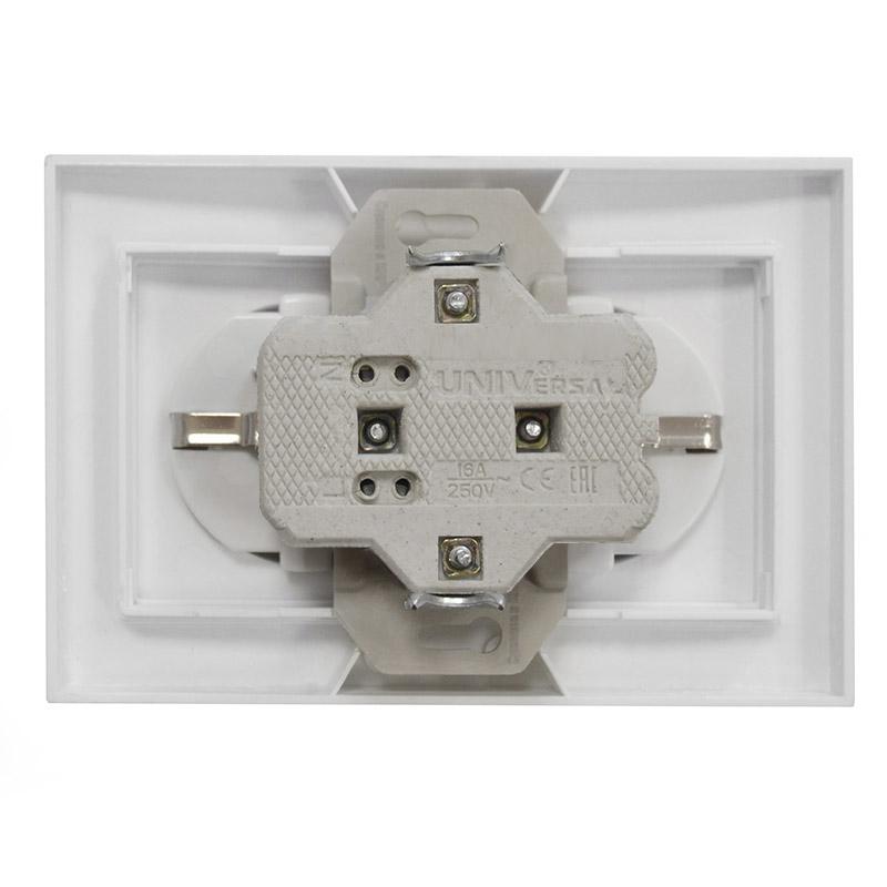 Розетка 2-м СП Бриллиант 16А IP20 с заземл. серебр. UNIVersal 7949780