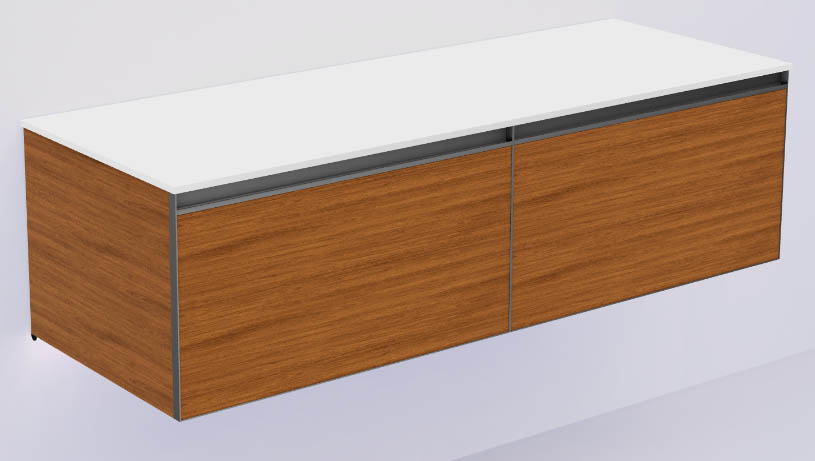 QUATRO 2 140см (70+70) тумба WILLOW профиль ANTHRACITE + внутр. подсв.