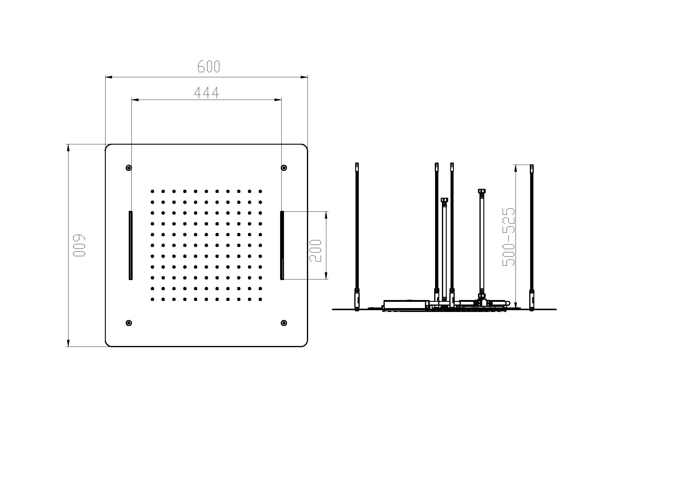 Потолочный душ 2-х функциональный из нерж. стали Matt Gold