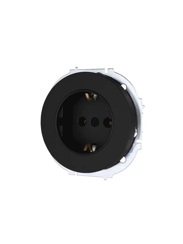 Розетка 1-м OSEN IP20 16А с заземл. ПБТ механизм черн. бархат LEZARD 743-4288-122B