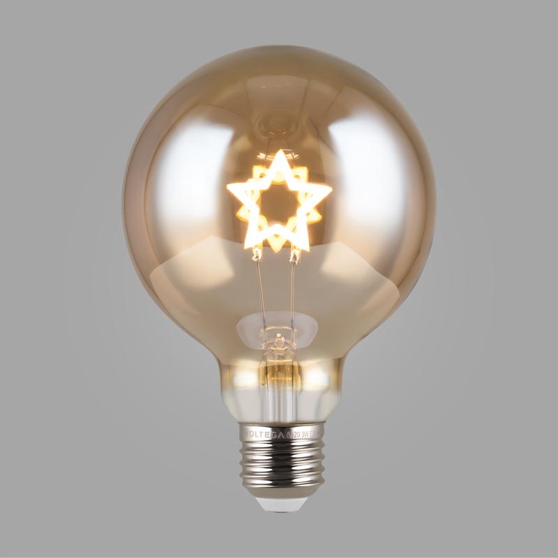 Лампа светодиодная филаментная Loft 271 G125 3Вт 2700К E27 Voltega 8520