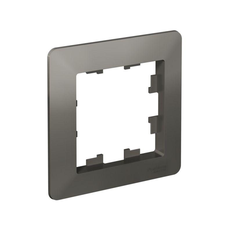 Рамка 1-м AtlasDesign Air сталь/дым. черн. SE ATN220901