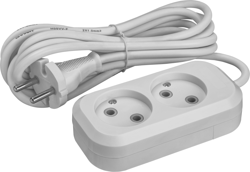 Удлинитель 2х5м без заземл. 10А IP20 90505 OPE-S-02-500-X-2х1 ОНЛАЙТ 90505