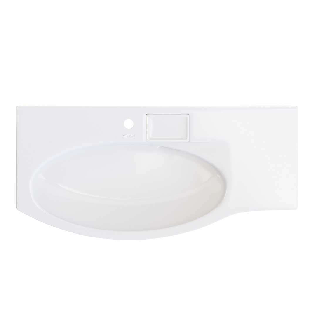 Раковина RIVA мебельная левая с крепежом 100, белая глянцевая