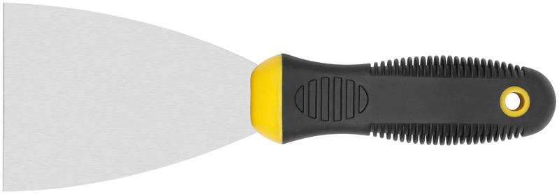 Шпатель нерж.сталь прорезин.ручка 3дюйм (75мм) черн.-желт. FIT 06685