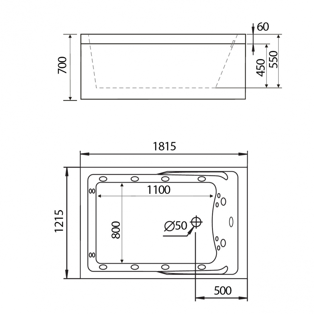 Акриловая ванна Gemy G9061 B L