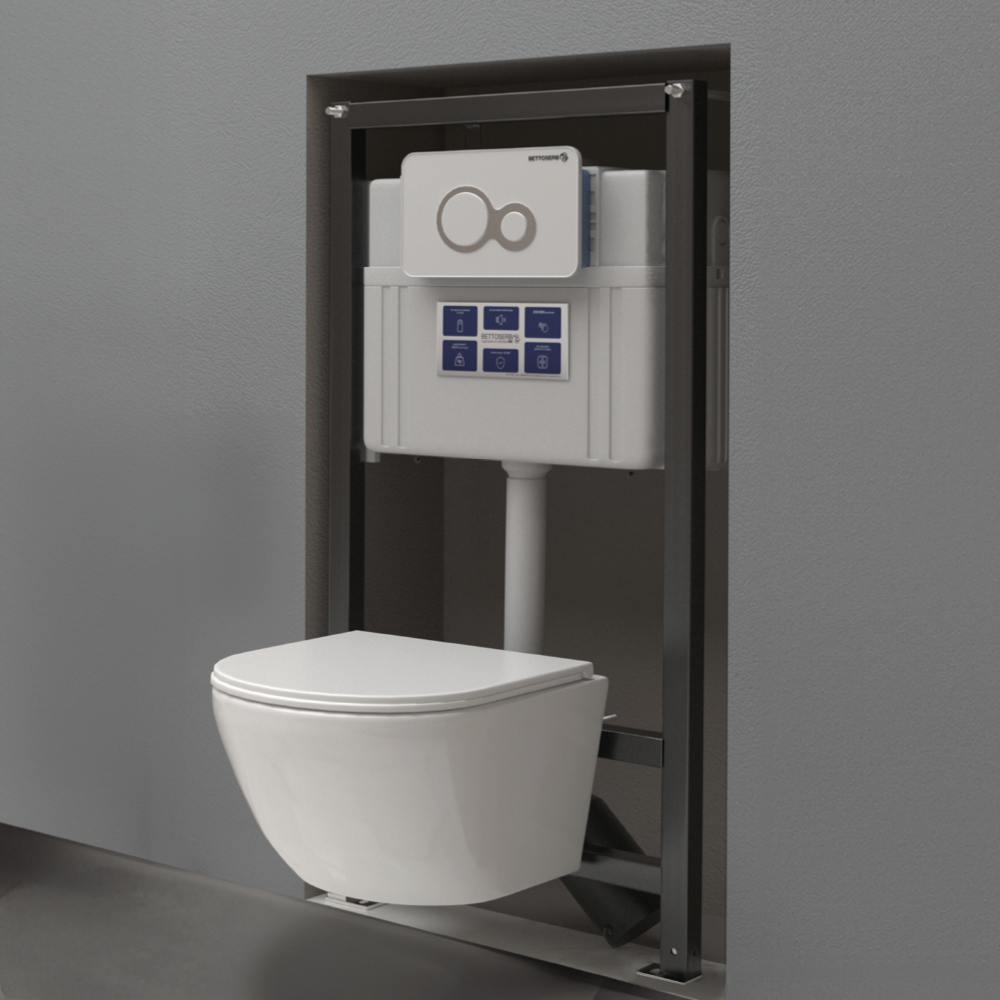 Сет инсталляция sava fix slim+клавиша смыва duo черный матовый/хром глянец SET40006461 BETTOSERB