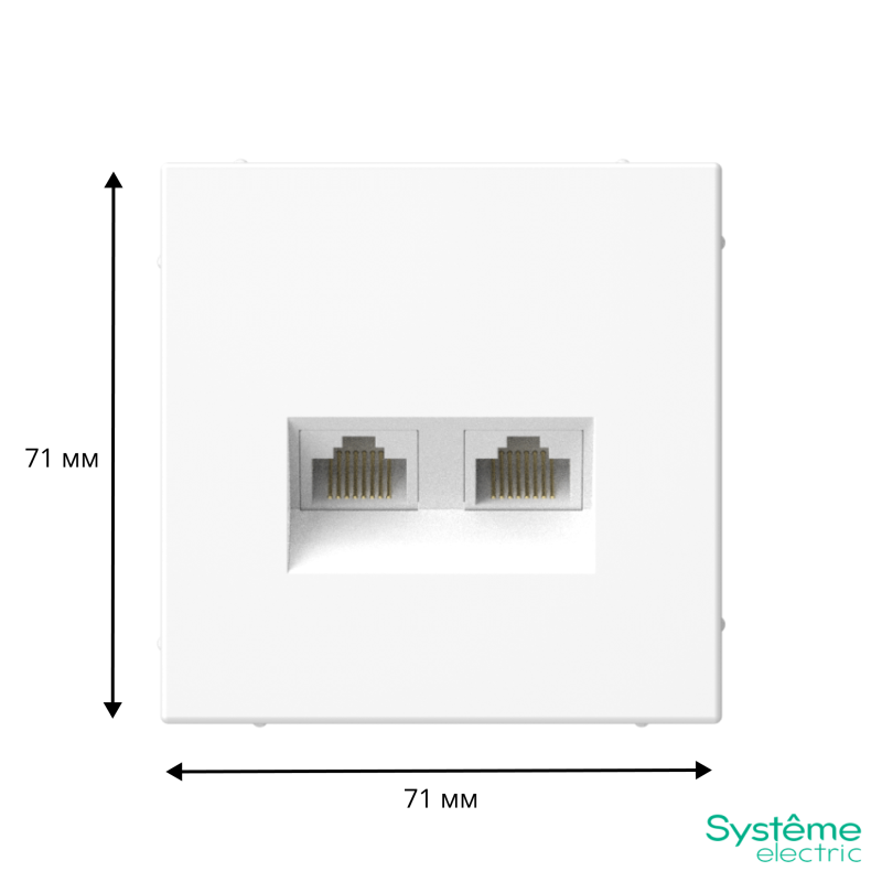 Розетка компьютерная 2-м ArtGallery RJ45 + RJ45 кат.5E механизм лотос SE GAL001385