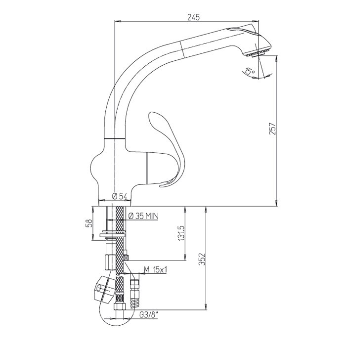 Смеситель Paini USPA5668YKM для кухни