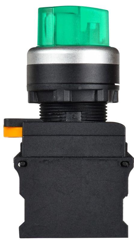 Переключатель 2 полож. 1НО+1НЗ с подсветкой зел. MASTER IEK MI-SW60-11XD-3-14-2-K06