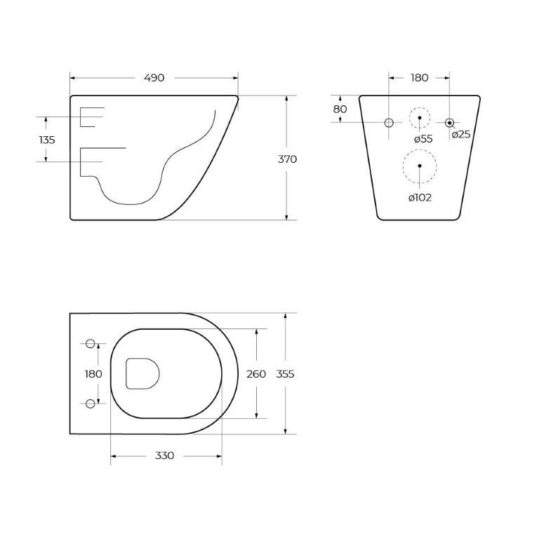 Унитаз подвесной безободковый BelBagno SFERA-R BB046CHR/BB902SC