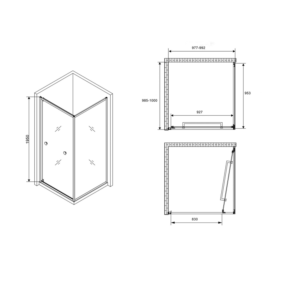 Душевой уголок ABBER Schwarzer Diamant AG0A100B