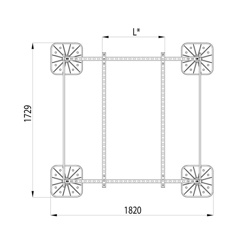 Конструкция опорная для установки оборудования TECHNORAPTOR FOOT 1500х1500 тип 1 HD КМ TR0231