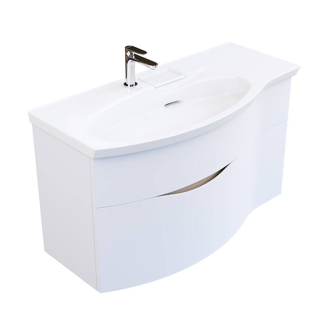 Тумба RIVA 100 см левая, белая матовая