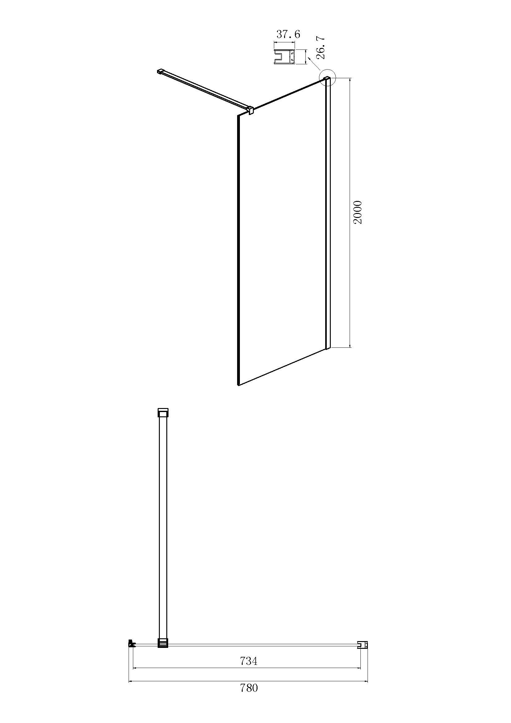 Боковая стенка Ambassador Elysium 80CX (800x2000)