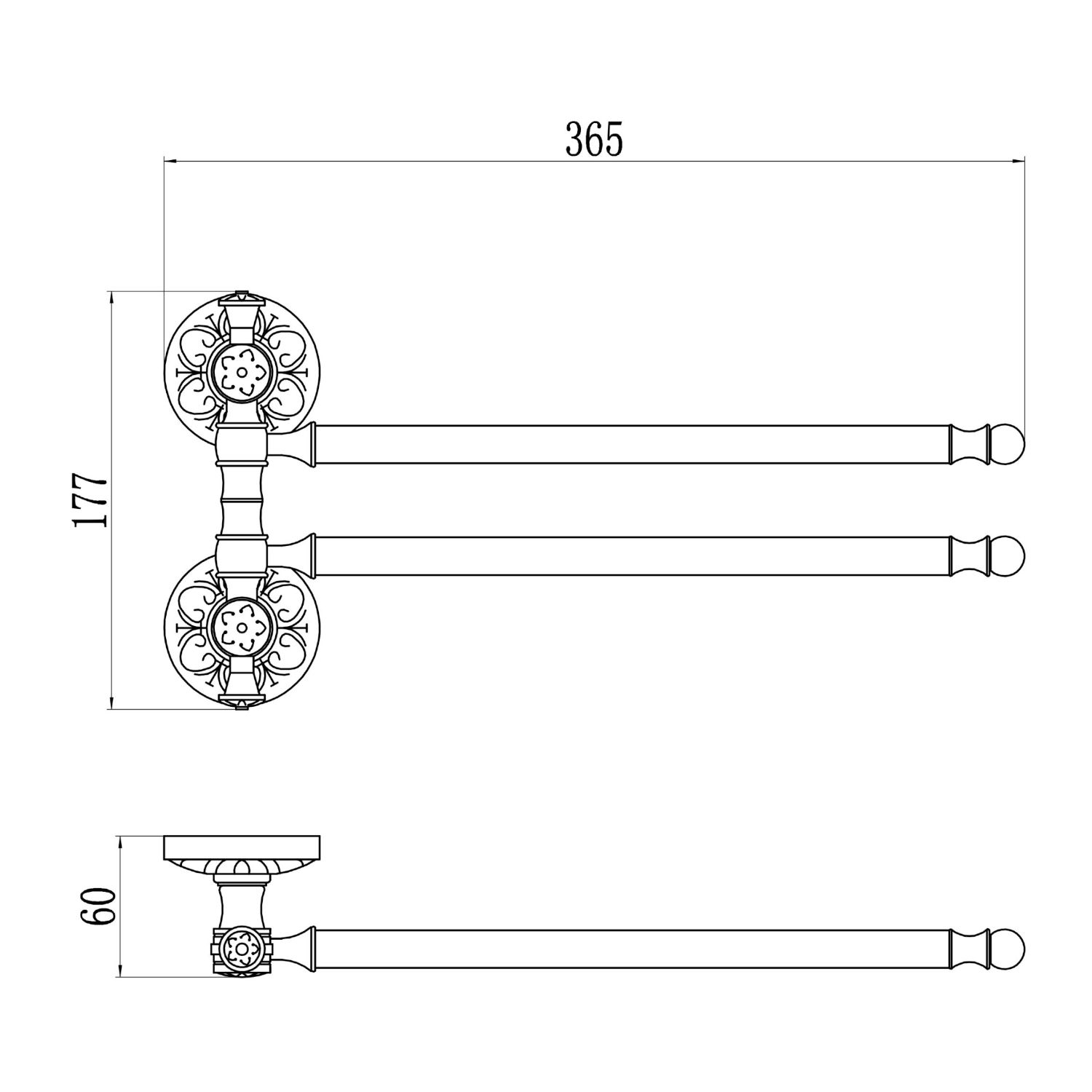 Полотенцедержатель Savol S-005802C, бронза
