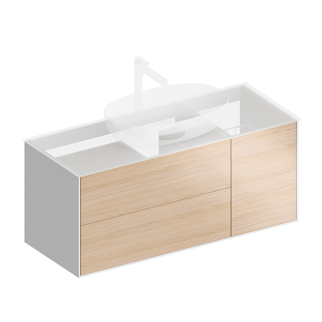 Тумба PLAZA Modern подвесная 120 дуб виченца 3 ящика