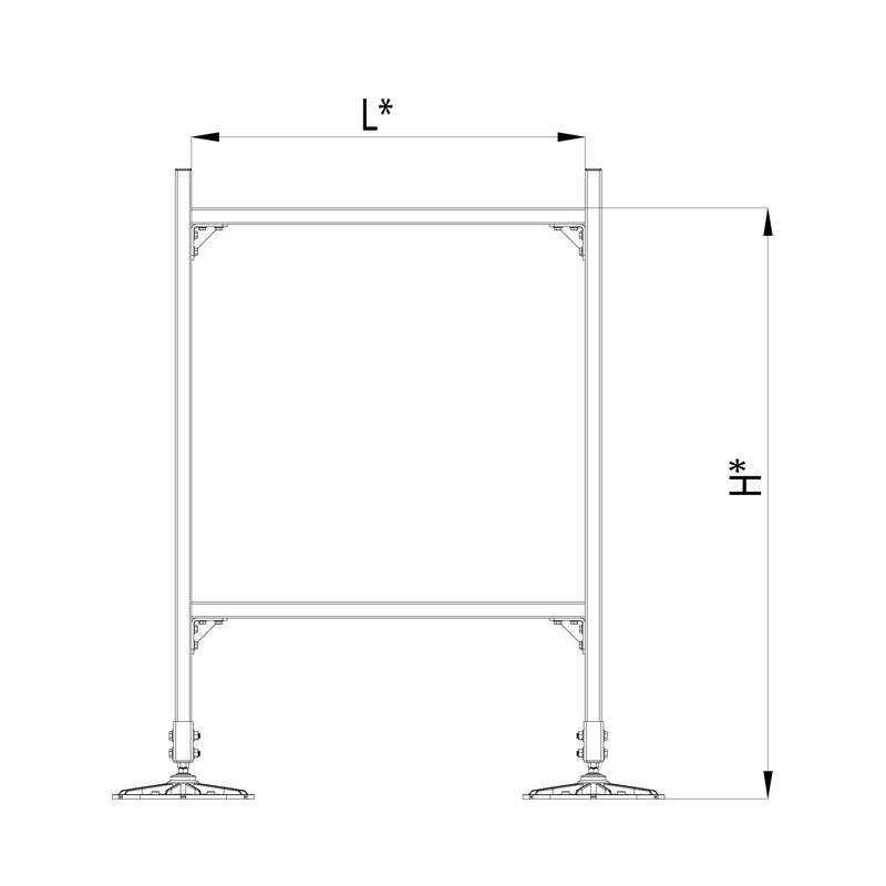 Конструкция опорная для горизонт. прямоугольн. воздуховодов и метал. лотков кабеленесущих систем TECHNORAPTOR FOOT 1000х1500 HD КМ TR0295