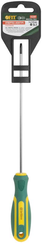 Отвертка "Контур" CrV сталь прорезиненная ручка 3х150мм SL FIT 55207
