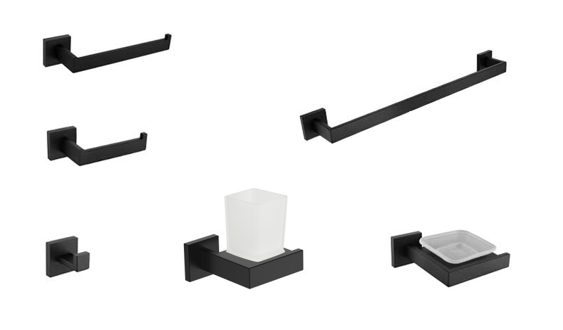 Набор аксессуаров CR-F25B для ванной из нержавеющей стали BOCH MANN, цвет черный