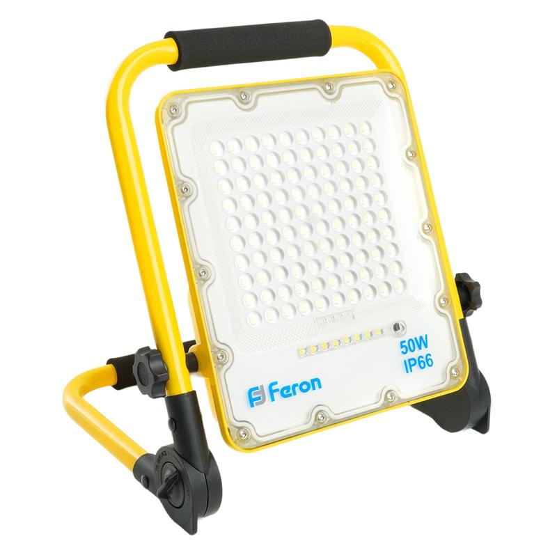 Прожектор светодиодный переносной с зарядным устройством 50хH 18650 6400К IP66 LL-951 FERON 48676