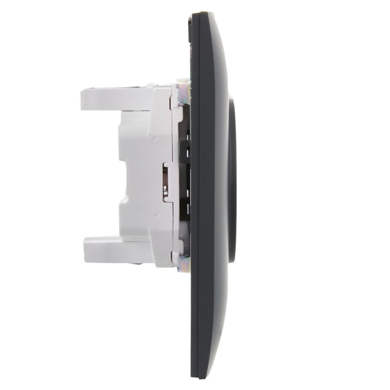 Розетка 2-м SKANDY 10А без заземл. без защ. шторок в сборе SK-R10G графит IEK SK-R20-10-K53-F