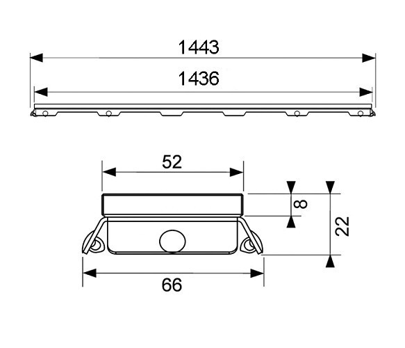 Стеклянная панель TECE drain line 601591 для душевого лотка 150 см