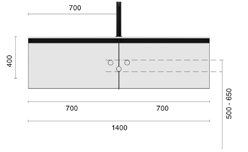 QUATRO 2 140см (70+70) тумба DAPHNE профиль MATT GOLD + внутр. подсв.