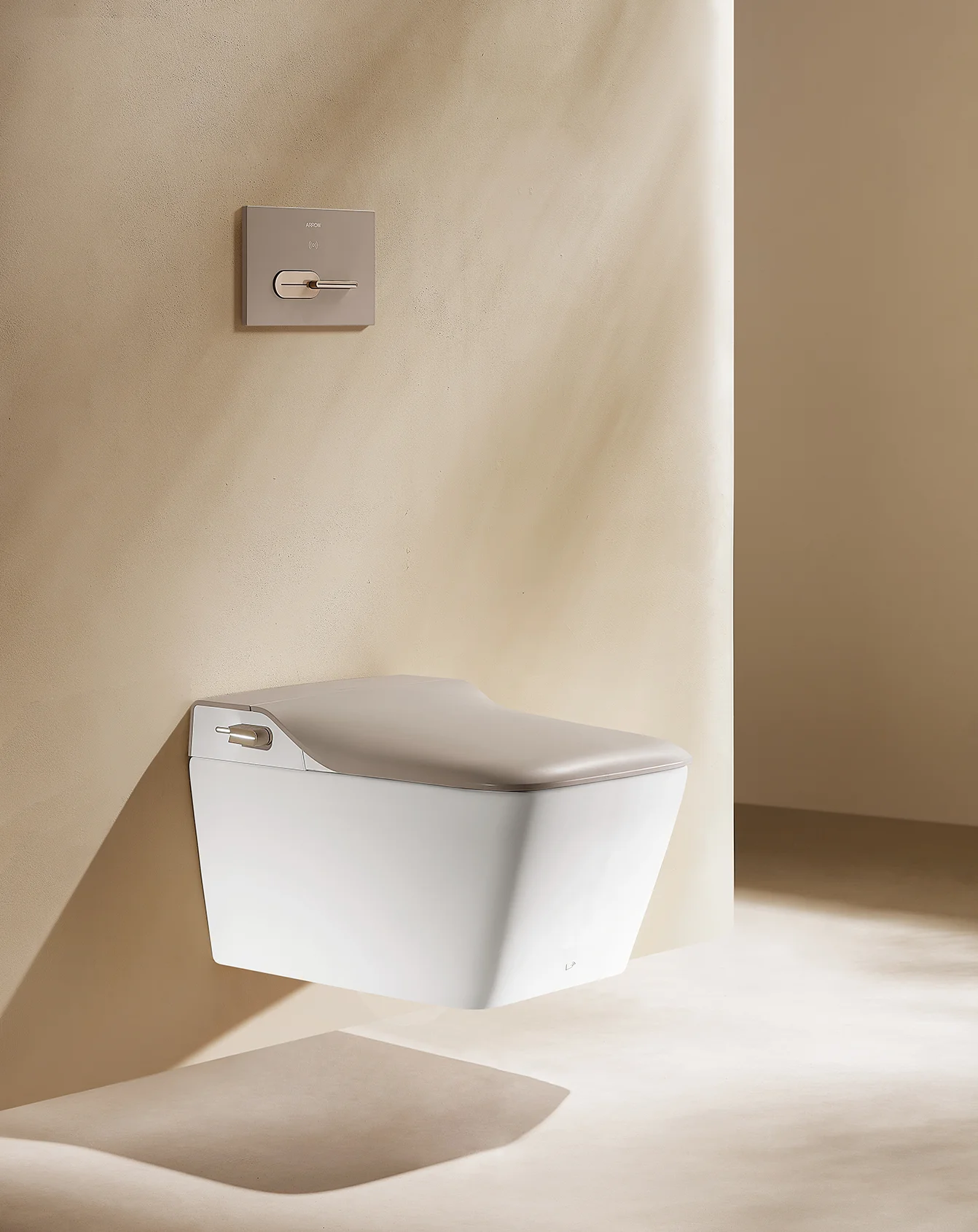 Унитаз подвесной ARROW AKB2130H со смарт функциями, белый/бежевый
