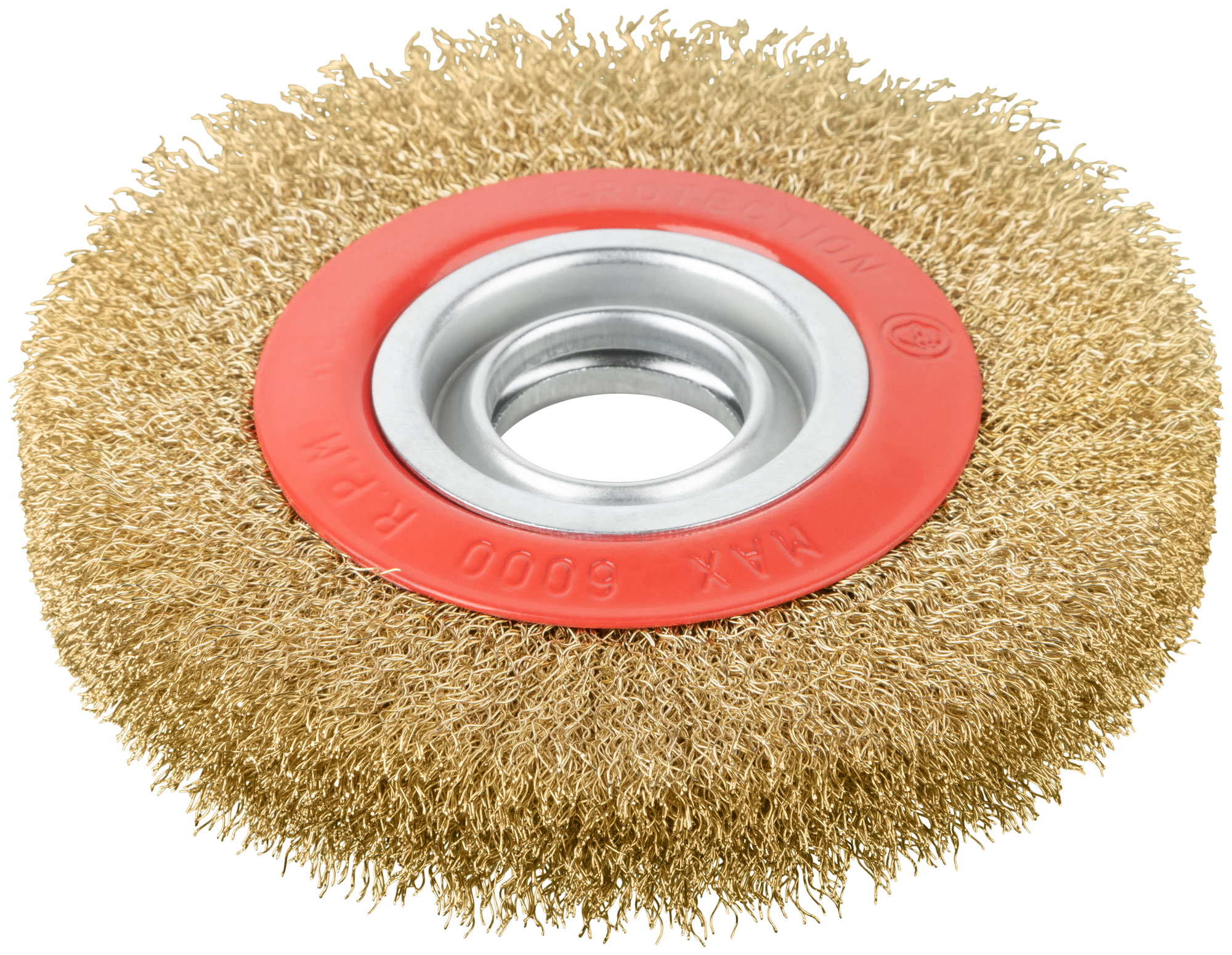 Корщетка-колесо, стальная латунированная волнистая проволока 150 мм