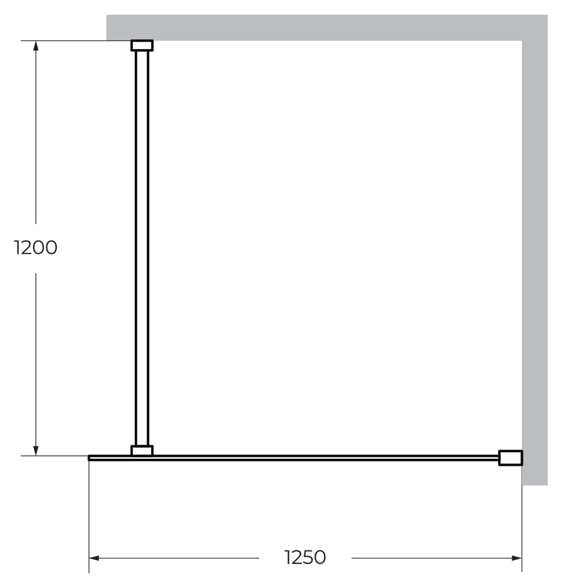 Душевая перегородка CEZARES LIBERTA-L-1-125-120-C-Cr