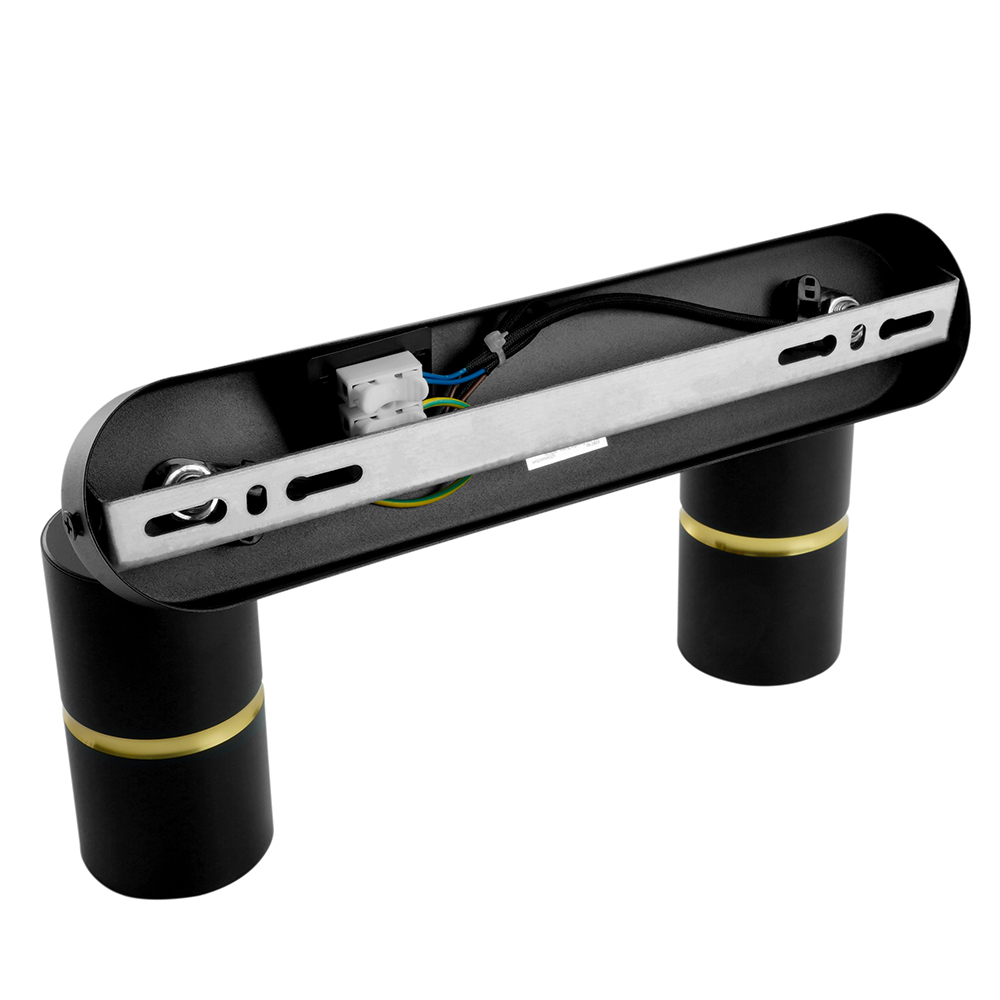 Светильник ДБО 2хGU10 без ламп наклонный черный золото