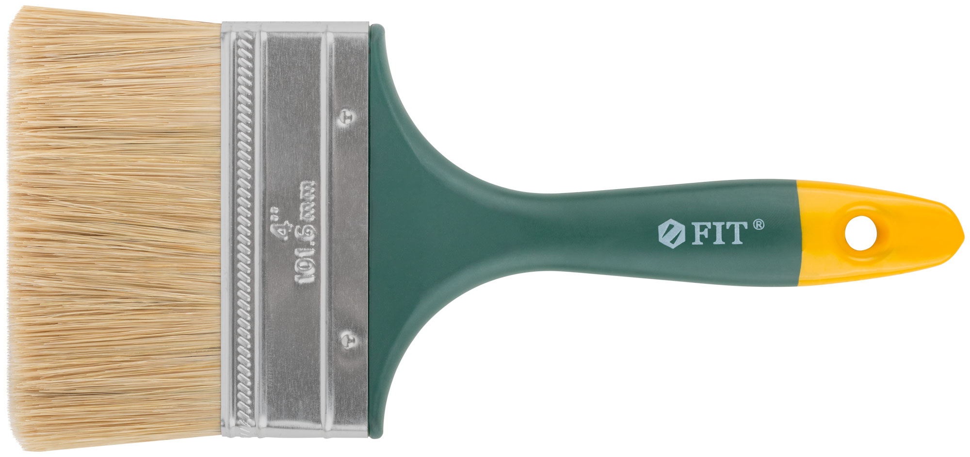 Кисть флейцевая "Контур", натур.светлая щетина, пластиковая ручка  4" (100 мм)