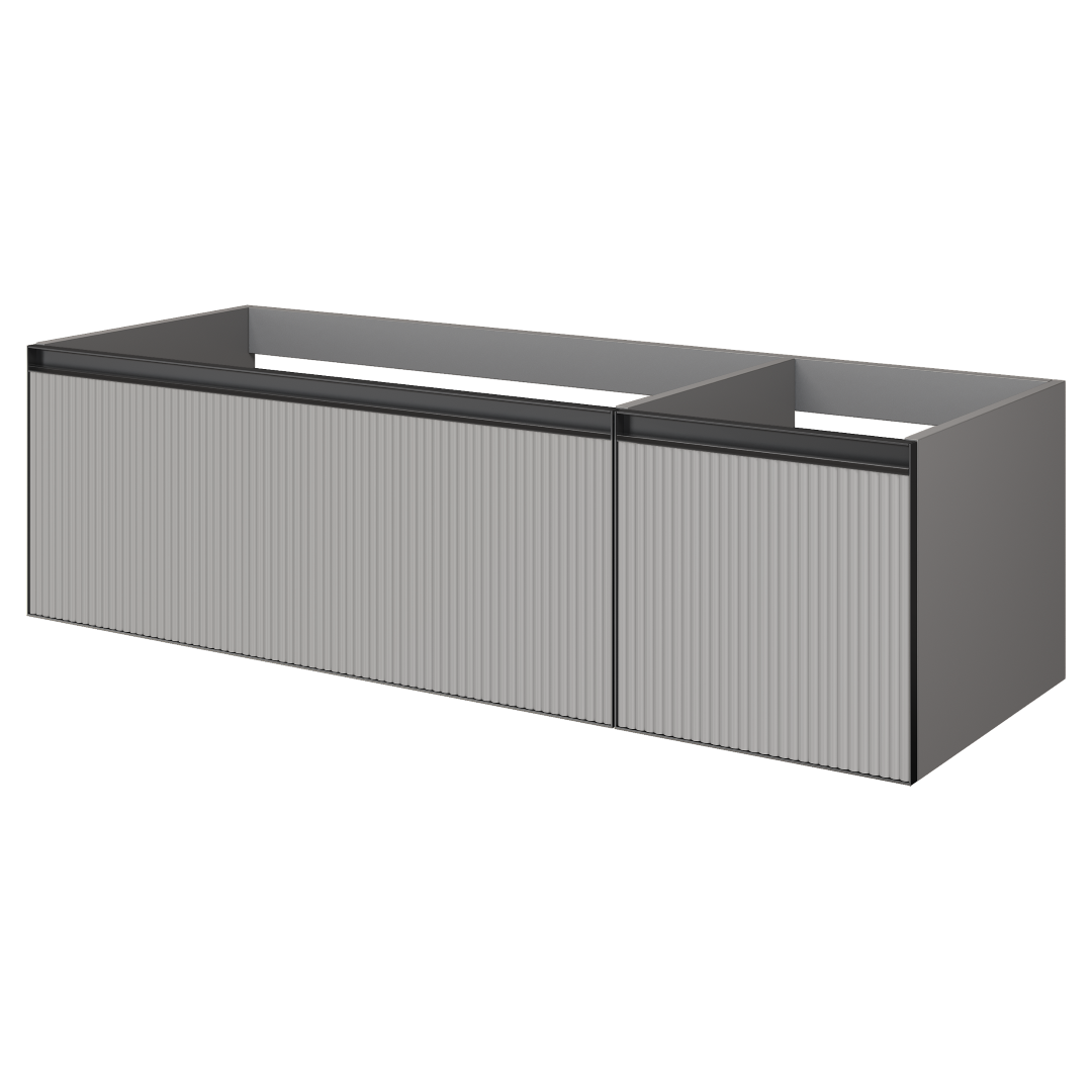 QUATRO 2 140см (100+40) тумба рифл LUNA FUGA профиль ANTHRACITE