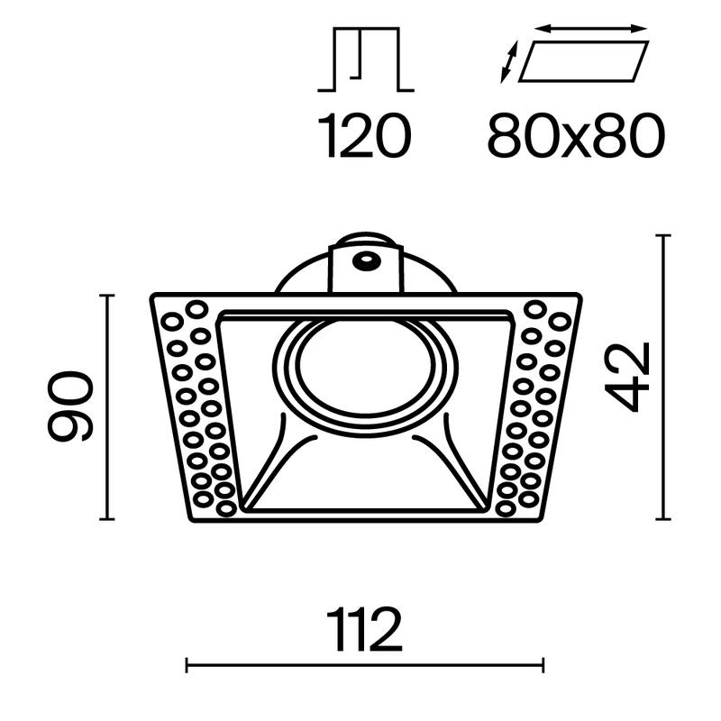Светильник Dot 10Вт GU10 встраив. Maytoni DL042-01-SQ-W