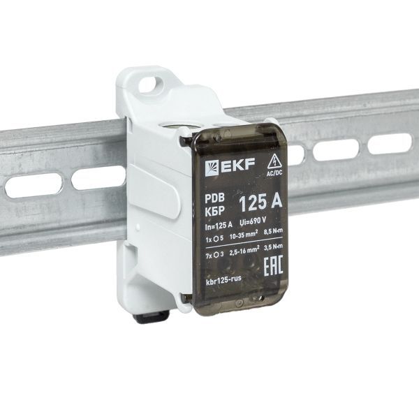 Блок распределительный клеммный КБР 125A EKF kbr125-rus