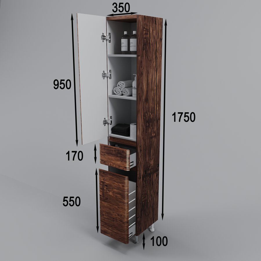 Колонна универсальная "Атлантика 35 L" с корзиной, Люкс старое дерево, PLUS