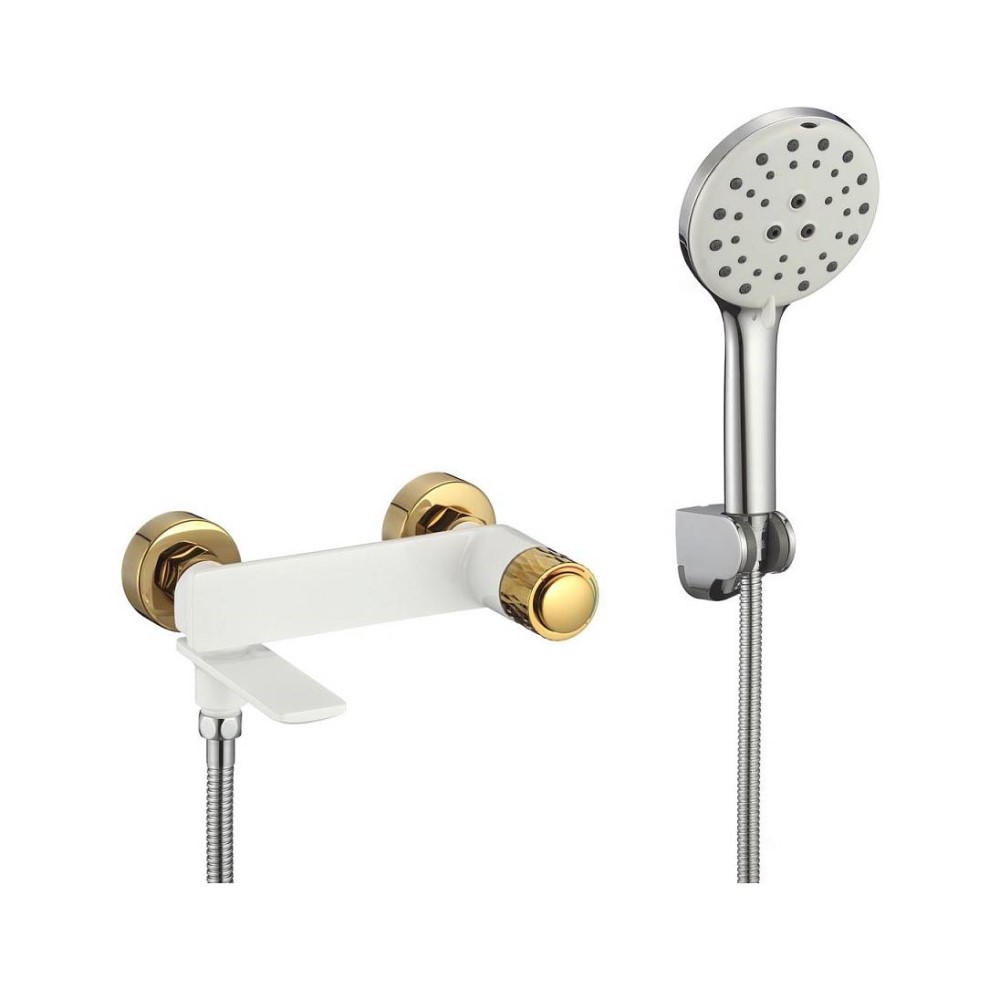 Смеситель для ванны Savol S-601831WB, белый/золото