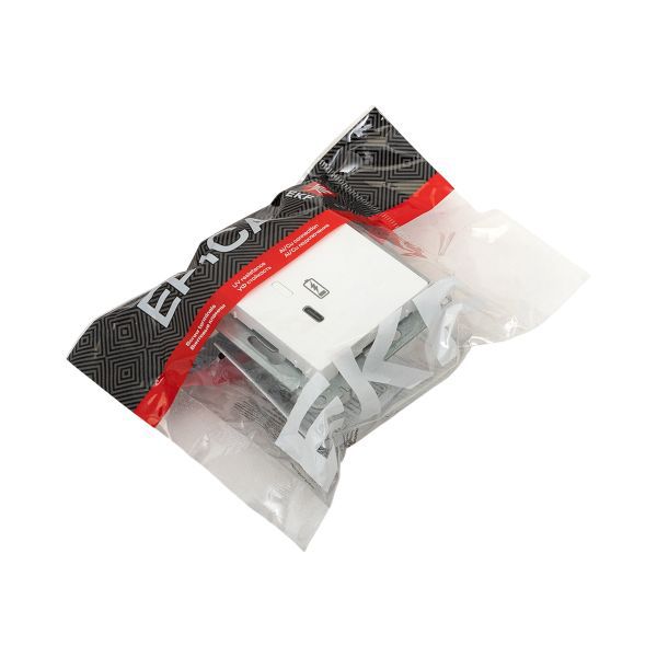 Розетка СП Эпика USB-С быстрая механизм бел. EKF UP1-SOW-USBCF