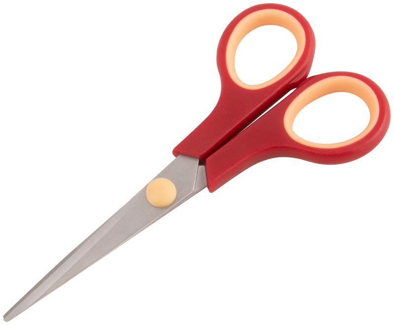 Ножницы бытовые нержавеющие прорезиненные ручки толщина лезвия 1.4мм 135мм КУРС 67328